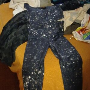 Navy Star Pattern Jumpsuit